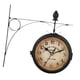thumbnail image 3 of Reloj de pared de 21,8 cm de metal con números redondos, decoración de pared decorativa, diseño retro doble Negro, 3 of 9