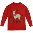 thumbnail image 1 of Christmas Fa La Llama Youth Long Sleeve T Shirt, 1 of 1