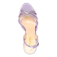 thumbnail image 3 of XYD Women Classic Round Open Toe Platform Sandal Rhinestone Cross Strap Chunky High Heel Party Slingback Shoes Size 7 Purple, 3 of 4