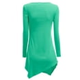 thumbnail image 3 of Doublju Womens Long Sleeve V-Neck Tunic Handkerchief Longline Tunic T-Shirt Dress, 3 of 3