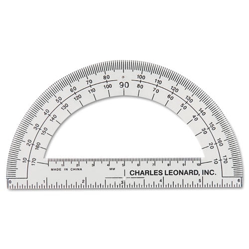 4 Ruler Edge Sold as 1 Each Plastic Open Center Protractor Clear 
