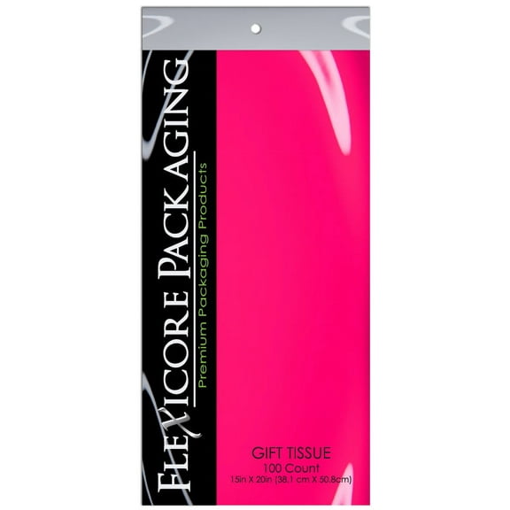 Flexicore Hot Pink Gift Wrap Tissue Paper, 100 Sheets, 15"x20"