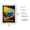 thumbnail image 2 of Visit France-The French Riviera-Use Trains and Motor Coaches of the French National Railroads-Vintage Travel Poster by David Starr c.1952-Japanese Unryu Rice Paper Art Print (Unframed) 12 x 16 in, 2 of 4
