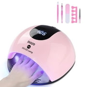 Diozo 80W UV Nail Lamp, High Power Dryer, UV/LED Curing Lamp for Gels, with 4 Timer Setting, Memory and Over- Temperature Protection for Fingernails and Toenails, Home and Salon