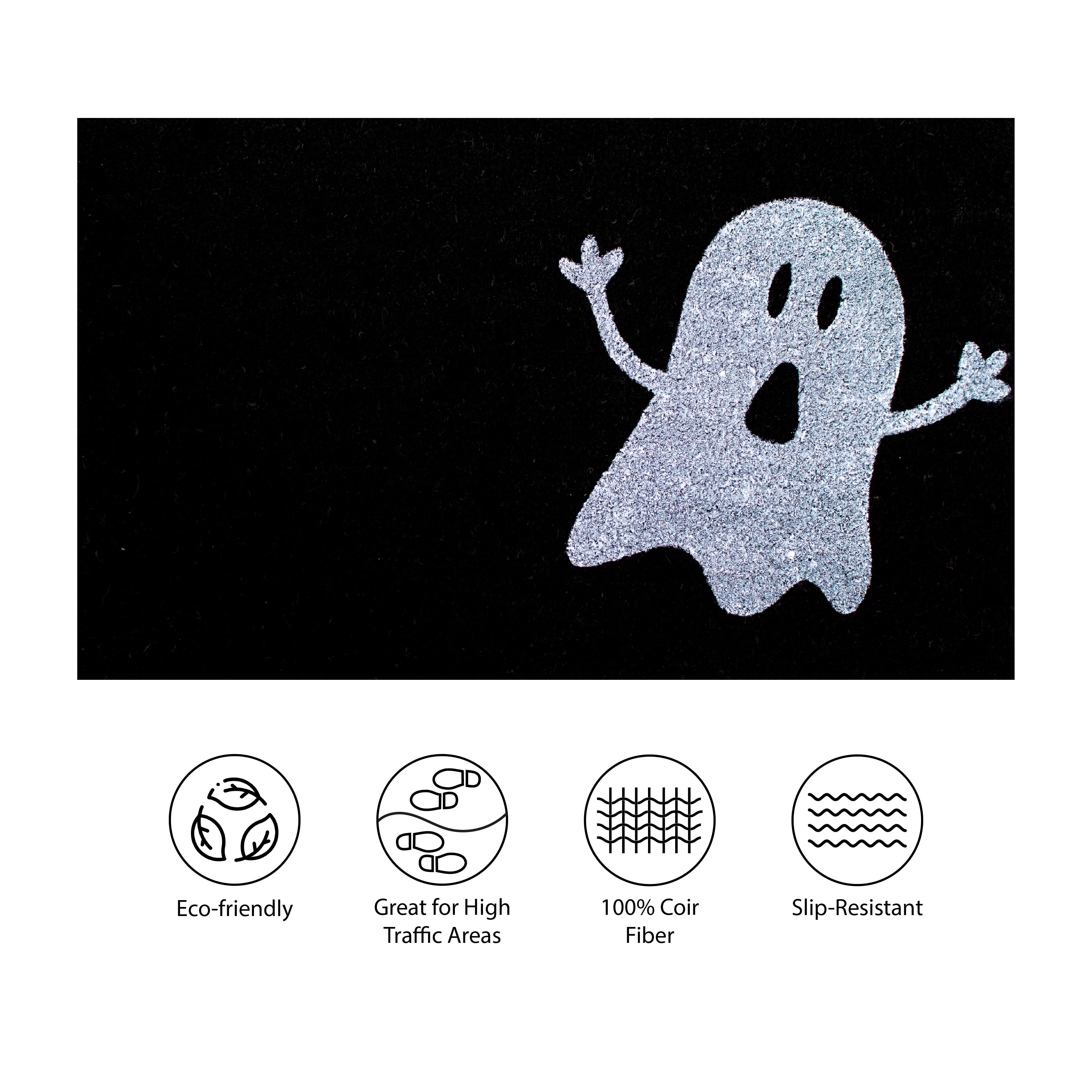 Calloway Mills Black/White Ghost Outdoor Doormat 17" x 29"