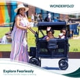 thumbnail image 2 of WONDERFOLD W2 Luxe Cochecito Wagon (2 plazas) - Cochecito plegable con asientos con hebilla magnética, arneses de 5 puntos y capota ajustable, negro volcánico, 2 of 5