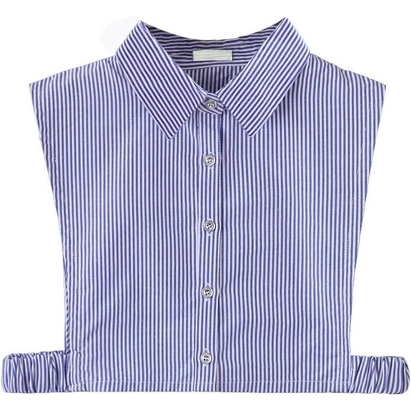 Camicover Quality Cotton Striped Detachable Half Shirt Blouse Faux False Collar Dickey Collar for Girls Lady