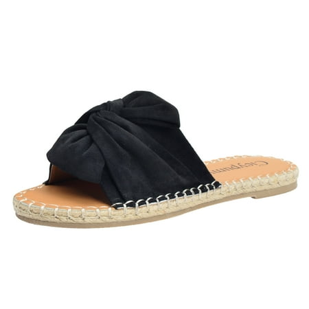 

dmqupv Sketches Sandals Women s Shoes Slippers For Women Ladies Peep Toe Linen Sole Comfy Shoes for Women Sandals Black 38（US7）