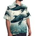 thumbnail image 2 of Whale Men's Hawaiian Button Down Short Sleeve Casual Printed Summer Beach Unisex Shirt, 2 of 6