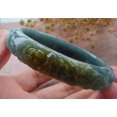 thumbnail image 6 of Icy Green Yellow Natural A JADE Jadeite Bird Phoenix Flower Bangle Bracelet 59 mm 680044 TN, 6 of 12