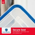 thumbnail image 3 of WeatherPro 16 Qt Storage Bins with Lids, 3 Pack,  Plastic Gasket Box with Tight Latch and Seal, Stackable Nestable Tote Tub - /Blue, 3 of 8