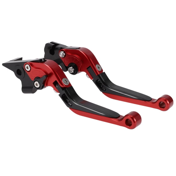 Palancas de freno y embrague largas y cortas para Yamaha MT-07 2014-2022, palanca de freno ajustable de motocicleta, aleación de aluminio, cabeza roja, mango negro, 1 par