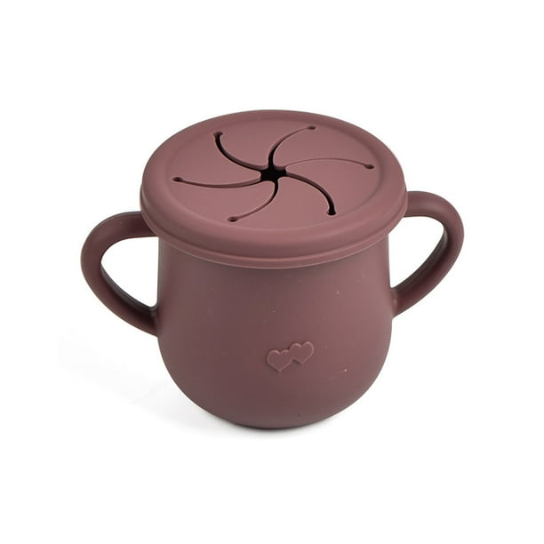 A prueba de derrames Reutilizable para bebés Soporte para bocadillos de mano Taza de silicona Comida para el hogar Almacenamiento de bocadillos Caja de jugo Entrenamiento Mini contenedor Rojo seitruly BA000340-04