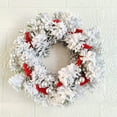thumbnail image 2 of Hvmvliv 11.02in Flocked Candle Wreath Decorations for Christmas Table Candle Rings Decorations Indoor Christmas Decoration Candle Wreath Multicolor, 2 of 7