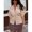 Apricot, variant on Womens Apricot Casual V-Neck Short Sleeve Knit Cardigan