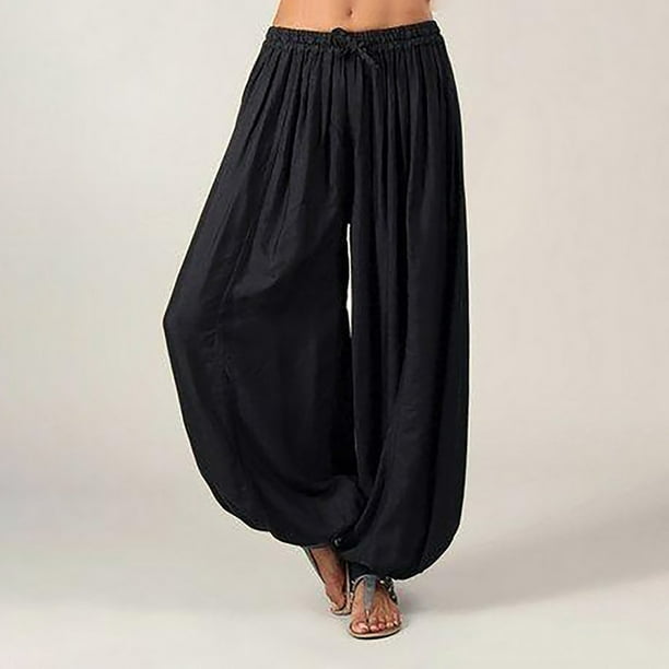 WILLBEST Pantalones Casuales para Mujer, Pantalones Holgados y Cómodos, Pantalones de Yoga Sólidos para Uso Diario y Actividad Física. Extra Grande