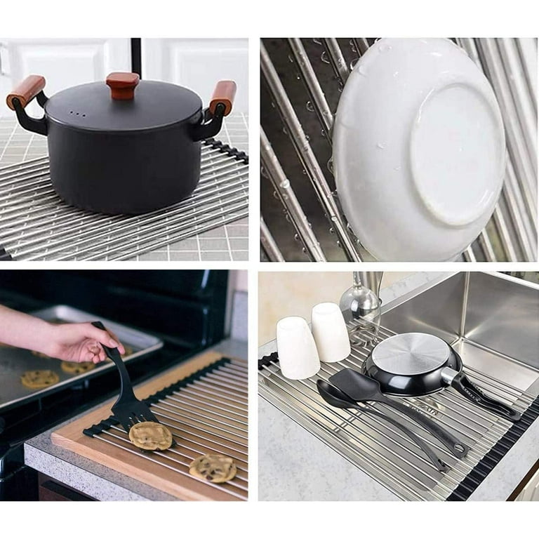 Buy Matte Black Multipurpose Roll-Up Dish Drying Rack