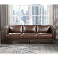 thumbnail image 3 of Luxurious Design Leather Sofa 3pc Set Sofa Loveseat Chair Brown Modern Office Sofa Set Traditional Design, 3 of 7
