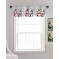 thumbnail image 3 of Faux Linen Valances for Windows Winter Christmas Hat Snowman Elf Curtains Valance Light Filtering Rod Pocket Small Window Treatment for Kitchen Living Room Bedroom 54x18In, 3 of 6