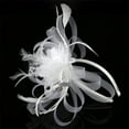 thumbnail image 5 of Baberdicy Women's Dual Fascinator - Clip & Headband Convertible - Wedding/Church Hat - Feather & Mesh Design - Value Pack White,One Size, 5 of 8