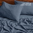 thumbnail image 4 of Bare Home Washed Sheet Set - Premium 1800 Collection - Deep Pocket - 3 Piece - Twin, Bering Sea, 4 of 8
