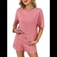 thumbnail image 2 of Conjunto de Pijama de 2 Piezas de Corta A Rayas de Verano, Color Rosa, Talla L, 2 of 8