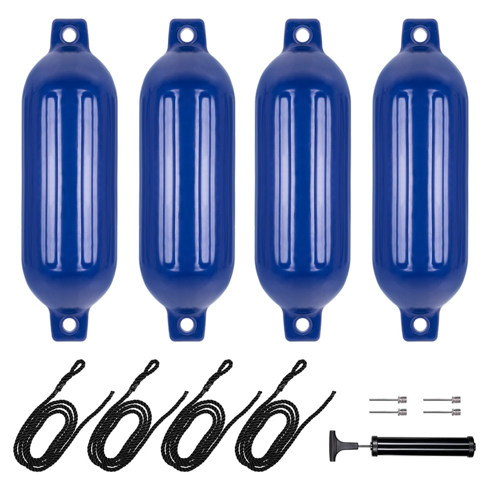 4 Pack Boat Fenders Bumpers, Inflatable Marine Fender, Blue
