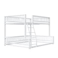 thumbnail image 4 of Leumius Full XL over Queen Bunk Bed,Heavy Duty Metal Bunk Beds for Adults and Kids,Floor Bed Frame with Ladder and Safety Guardrails, Easy Assemble,White, 4 of 11