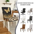 thumbnail image 5 of TSOVTHRID Golden Butterfly Leopard Print Dining Chair Covers Quilted Seat Cushion Covers Anti-Slip Stretch Armless Chair Slipcovers Removable Washable with Detachable Strap, Set of 2, 5 of 7