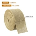 thumbnail image 2 of Uxcell 10 Yards Natural Burlap Ribbon 2.4 inch Jute Burlap Wired Ribbon Rustic Ribbon, 2 of 5