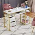 thumbnail image 2 of Uforic Makeup Nail Desk with 3 Drawers, Modern Salon Manicure Table, White, 2 of 9
