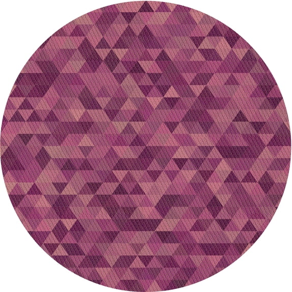 Ahgly Company Machine Washable Indoor Round Transitional Burnt Pink Area Rugs, 8' Round