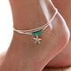 thumbnail image 2 of Tobillera con cuentas de estrella turquesa para niñas, estilo tobillera de playa, joyería, tobillera ajustable, 2 of 8