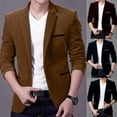 thumbnail image 7 of Lovskoo Men's Vintage Casual Work Wear Corduroy Suit Blazer Jacket Solid Color Sport Coat Coffee, 7 of 7