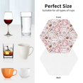 thumbnail image 5 of Leather Coasters with Heat-resistant for Drinks, Cartoon Cute Rabbit Milk Star -标题2 Hexagon, 5 of 5