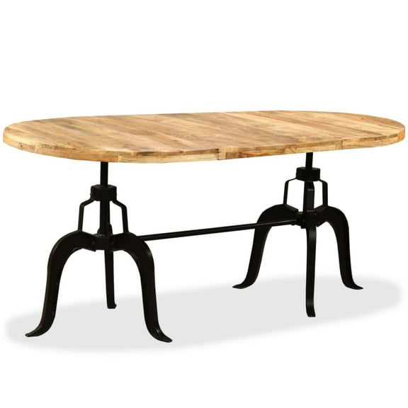 vidaXL Dining Table Dinner Desk Kitchen Dining Room Furniture Wood and Steel