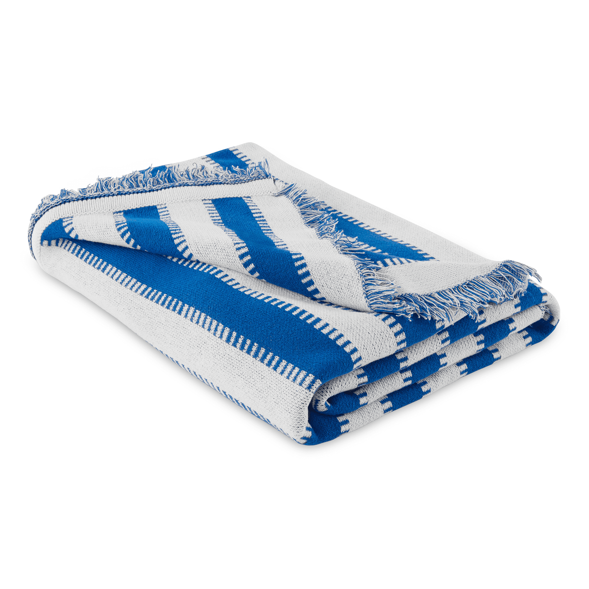 Mainstays by Becky G. & Alejandra Tapestry Knit Throw, Blue Stripe, 50" x 60"