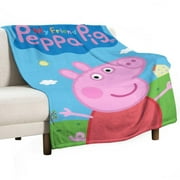 Peppa Pig Luxury Flannel Blanket - Super Soft Anti-Static Plush Warm Blanket for Sofa Bed - Extra Large Cozy Blanket for Men and Women, Home Decor Gift.