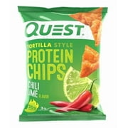 Quest Tortilla Style Protein Chips with 20g of Protein, Chili Lime Flavor, 1.1 Oz, Single