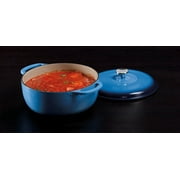 Lodge Enamel Cast Iron 7.5 Quart Dutch Oven, Blue, EC7D33