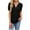 Black, variant on Women's Casual Shirts Spring Summer Short Sleeved T-Shirts Solid Color V-Neck Blouses Loose Pleated T-Shirt Daily Basic Pullover Top