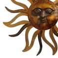 thumbnail image 3 of 35 Inch Round Wall Mounted Sun Face Accent Decor- Carved Rustic Gold, 3 of 11