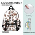thumbnail image 5 of Football Shadow Brown Pattern Cute School Backpack Bag for School with Padded Back and Adjustable Shoulder Straps 15.25"x11.5"x5.25", 5 of 5