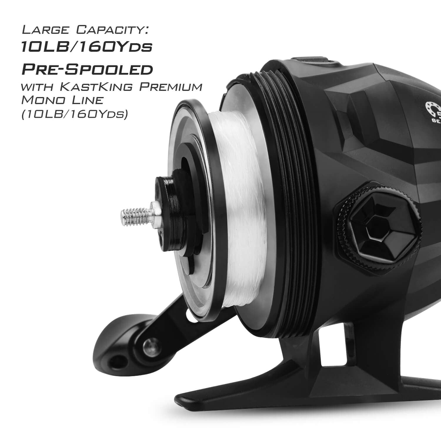 KastKing Spincast Fishing Reel,High Speed 4.0:1 Gear Ratio, Includes Monofilament Line