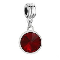 Sexy Sparkles Glass Rhinestone January Birthstone charms Dangling Spacer Beads for Bracelets or Necklace European Compatible - Zinc Based Alloy & Glass