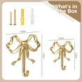 thumbnail image 4 of 2PCS Brass Wall Hanger, Elegant Bowknot Wall Hooks, Wall Mounted Metal Hook for Entryway Bedroom Bathroom(Golden), 4 of 6