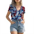 thumbnail image 4 of Dyfzdhu 250th Anniversary Usa Shirt T Shirts For Women Fashion Daily Casual V Neck Short Sleeve Tops Loose, 4 of 7