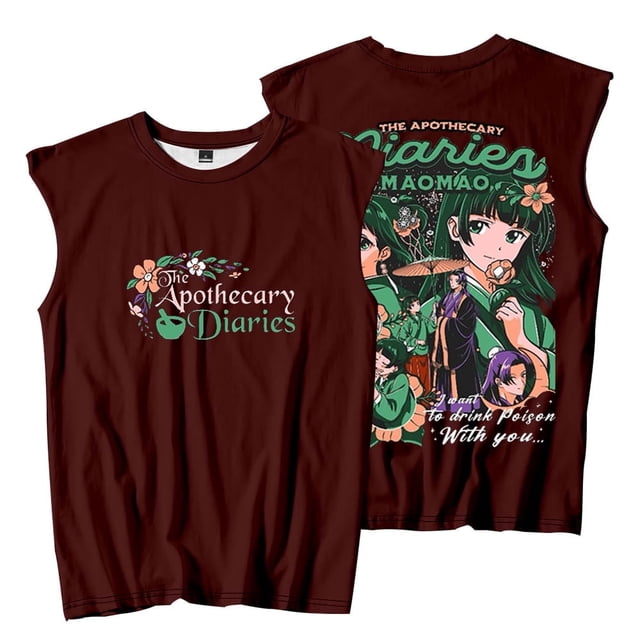 Les Journaux de l'Apothicaire Maomao T-Shirts Sans Manches Cosplay Mode Unisexe mode Urbaine Tee
