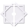 thumbnail image 1 of Ekena Millwork CMP40AL2-05000 40 in. OD x 5 in. ID Square Axel Architectural Grade PVC Contemporary Ceiling Medallion - 2 Piece, 1 of 1