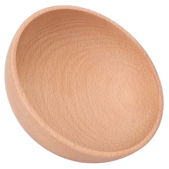 Wood Round Bowl, Household Beech Wood Bowl, Not Fragile Ligneous Decorative Bowl Salad Mixing Bowl Serving Bowl for Fruit Soup, Looks Absolutely Beautiful with Your